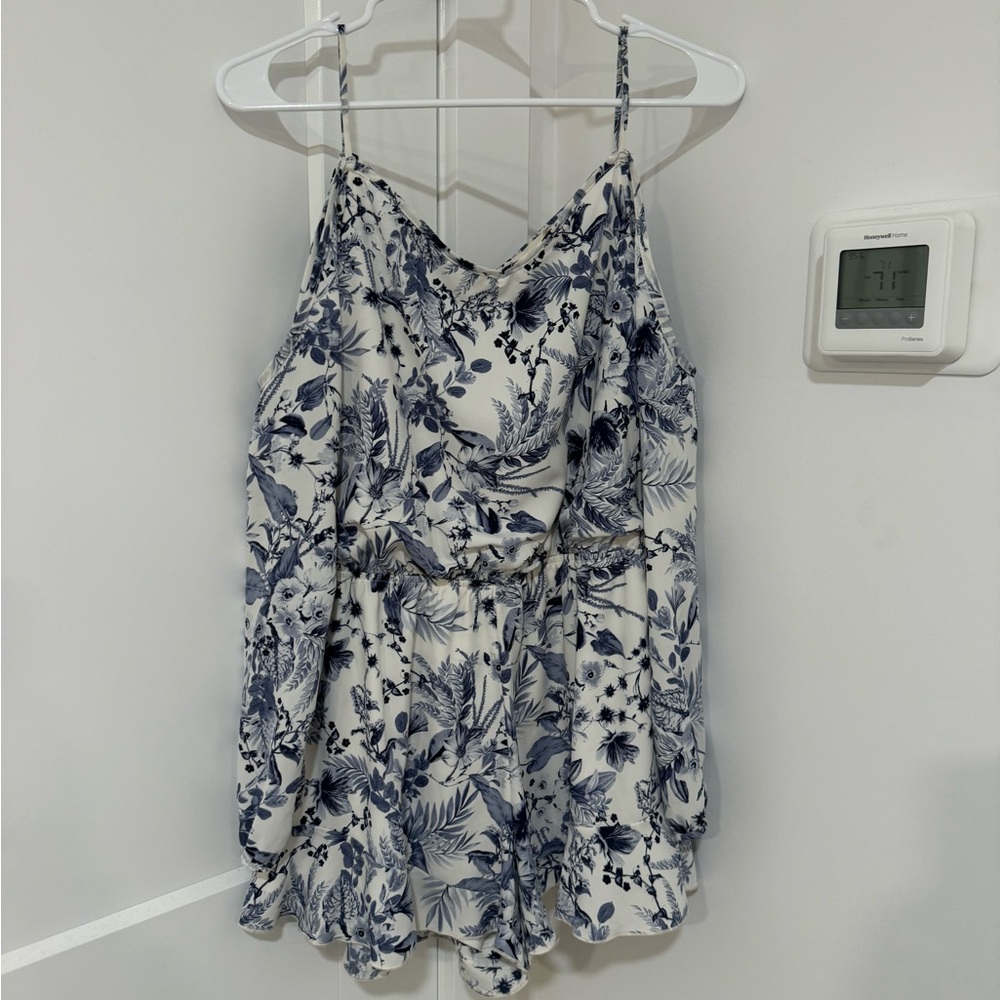 Altar'd State Blue and White Floral Romper